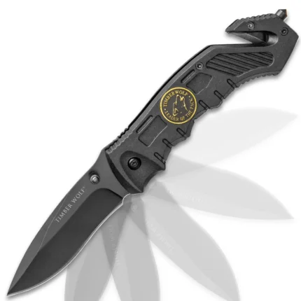 Stealth Black Tactical Rescue Assisted Folding Knife