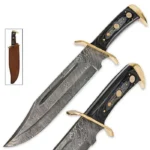Timber Rattler Damascus Bowie Hunting 17" Knife