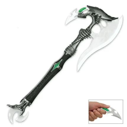 Alien Warrior Fantasy Battle Axe w/ Dagger