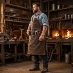 Heavy Duty Blaze Craft Blacksmith Leather Apron - Image 3