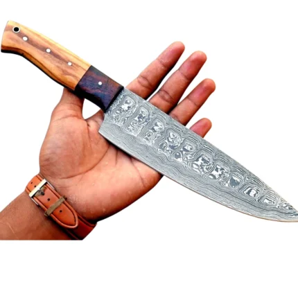 Custom Handmade Forged Damascus Steel Chef Knife