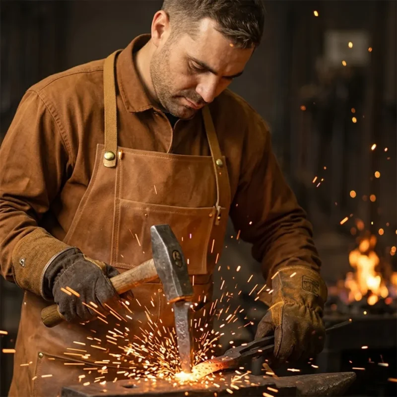 HeatArmor Blacksmith Apron – Heavy Duty Leather Work Gear