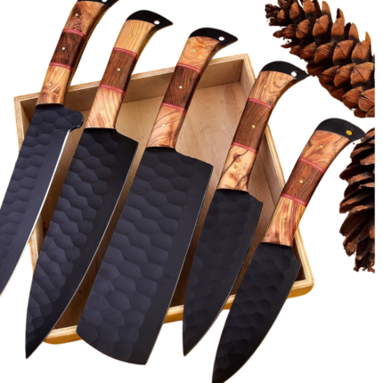 Custom Handmade Carbon Steel Chef Knife Set X158