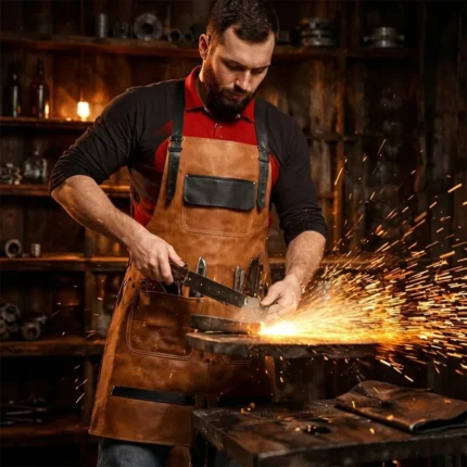 Reinforced Blacksmith Apron with Split Leg Heavy Duty