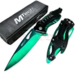 MTech spring assisted pocket knife with green blade