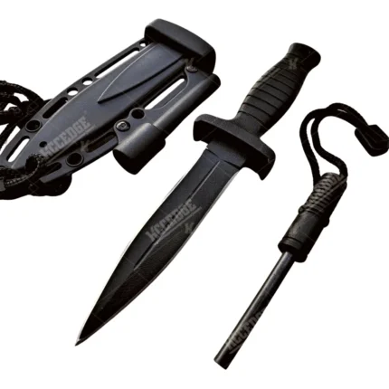 7" Double Edge Tactical Knife w/ Fire Starter Tool