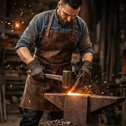 Forge Guard Premium Protective Blacksmith Leather Work Apron