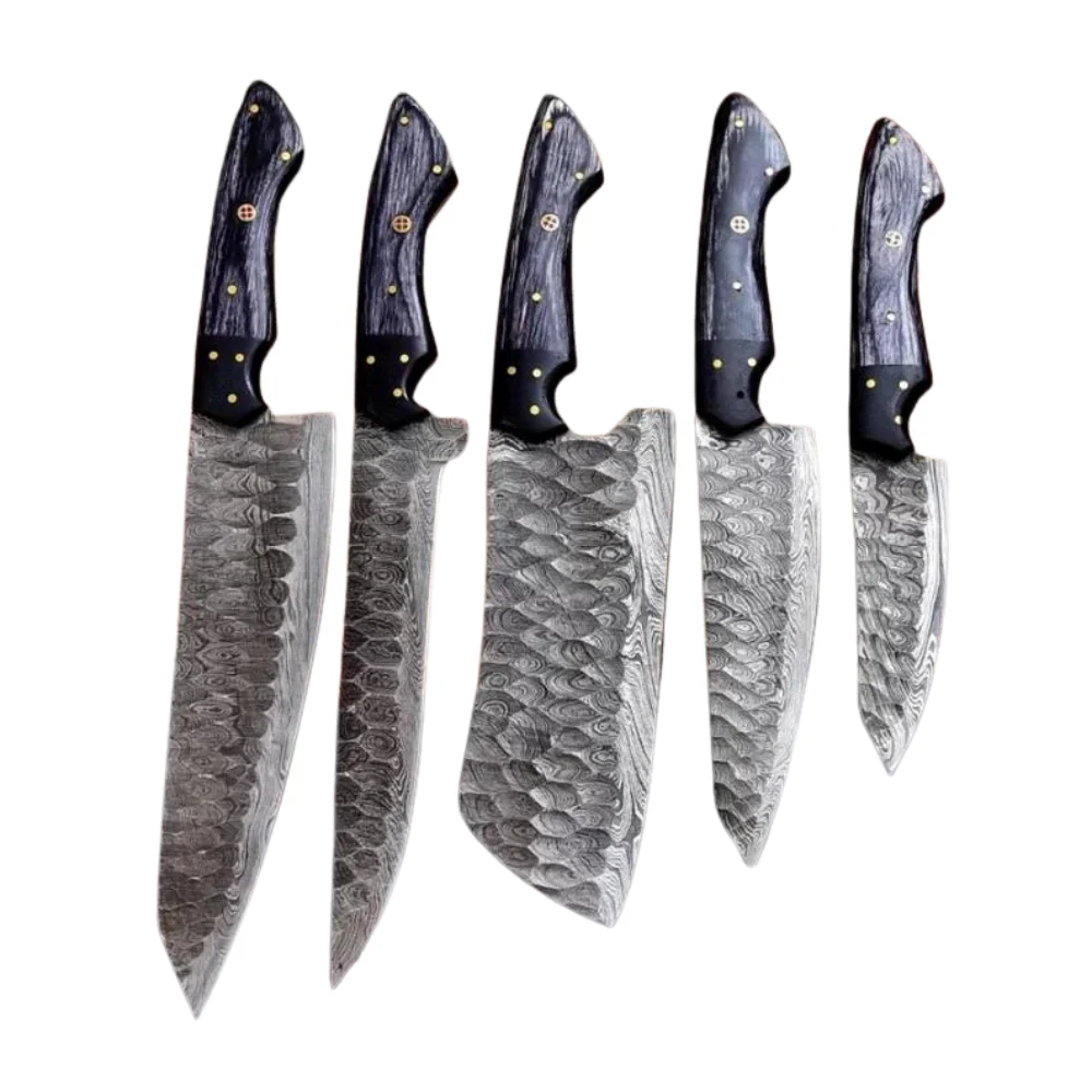 Handmade Kitchen KniveHandmade Forged Damascus Steel Chef Knife Set with sheath Chef Handmade Kitchen Knives