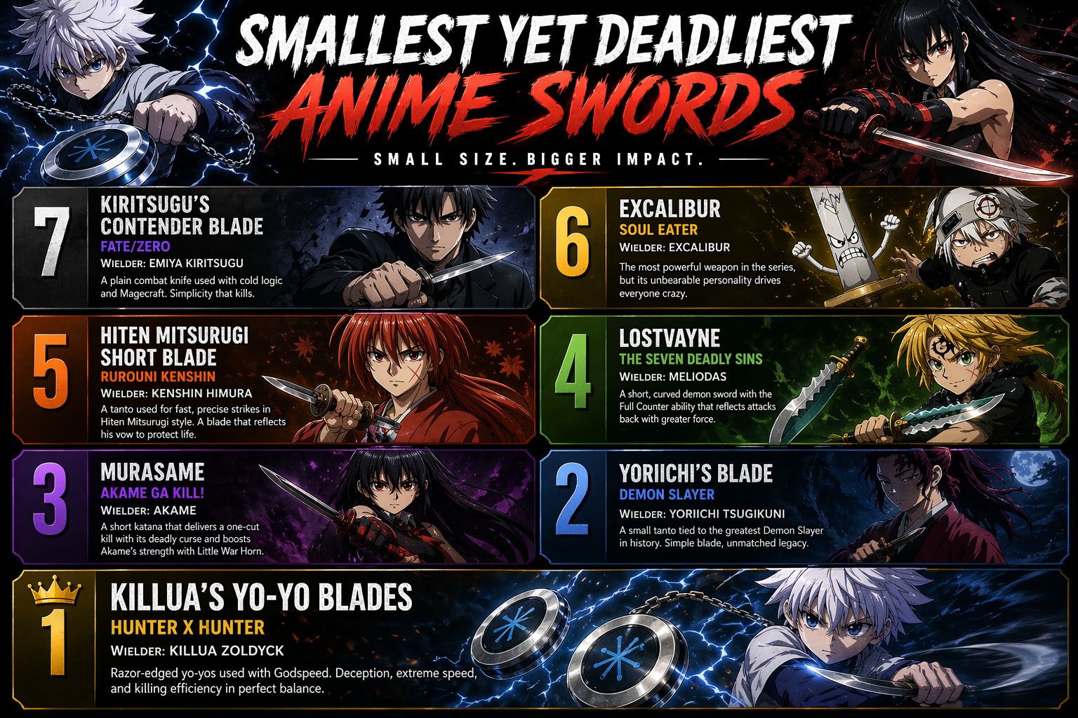 Smallest Yet Deadliest Anime Swords — Don't Judge a Blade by Its Size