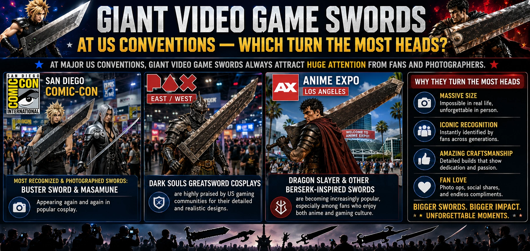 Giant Video Game Swords at US Conventions — Which Turn the Most Heads