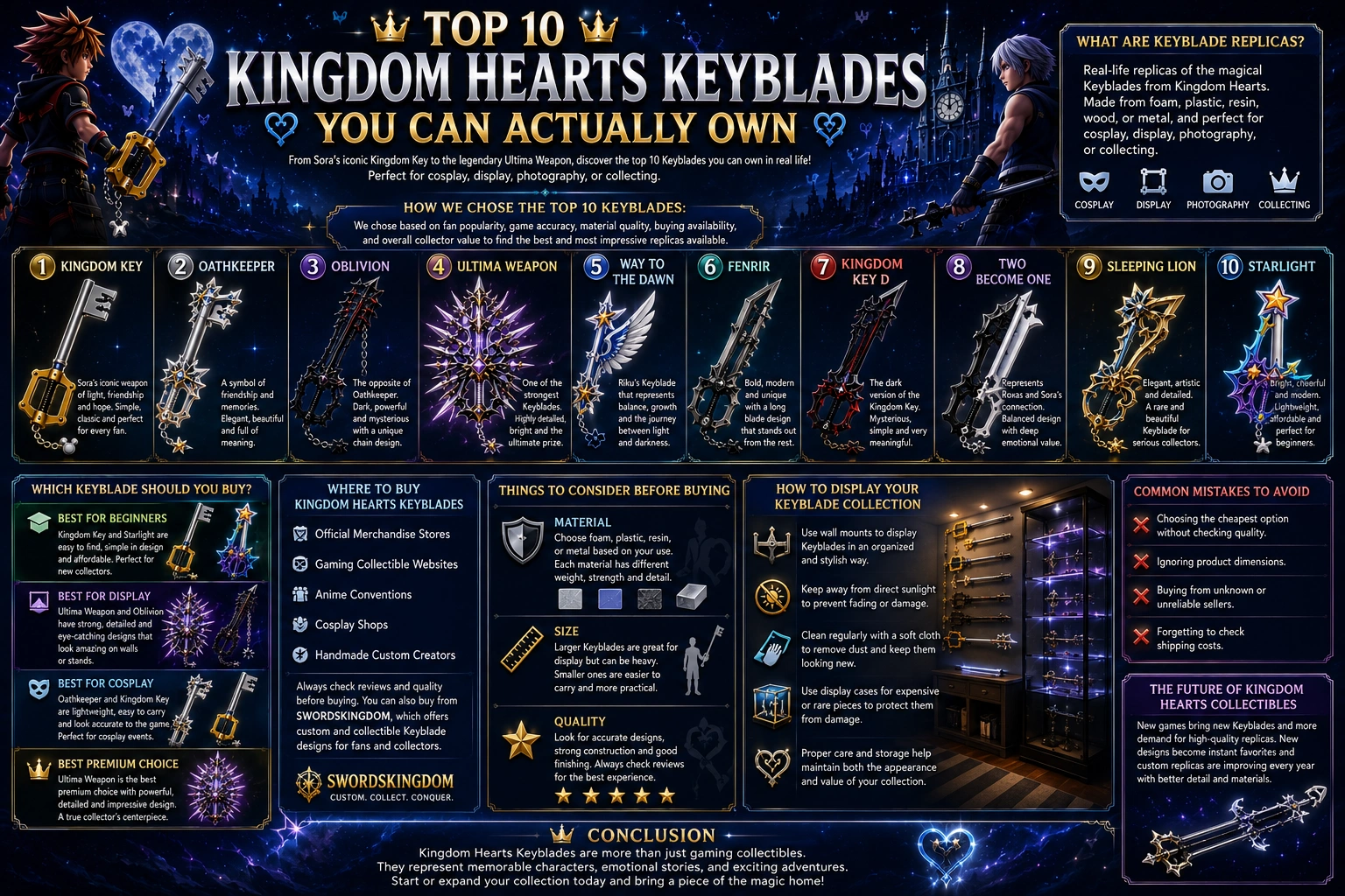 Top 10 Kingdom Hearts Keyblades You Can Actually Own