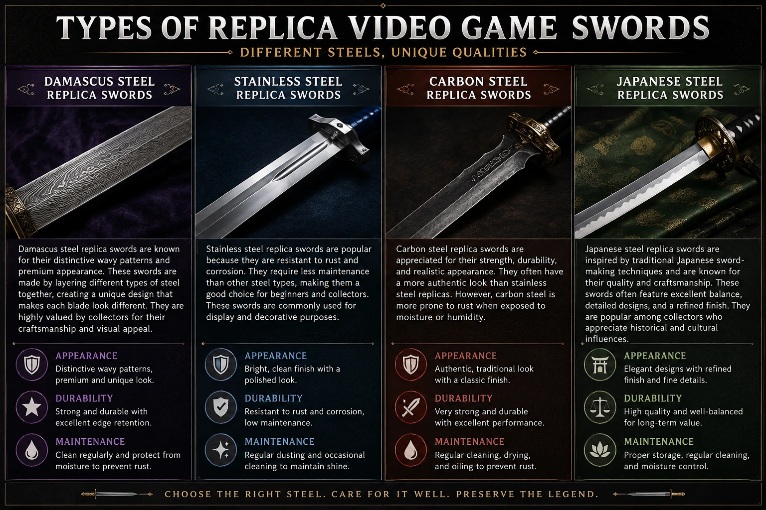 Types of Replica Video Game Swords