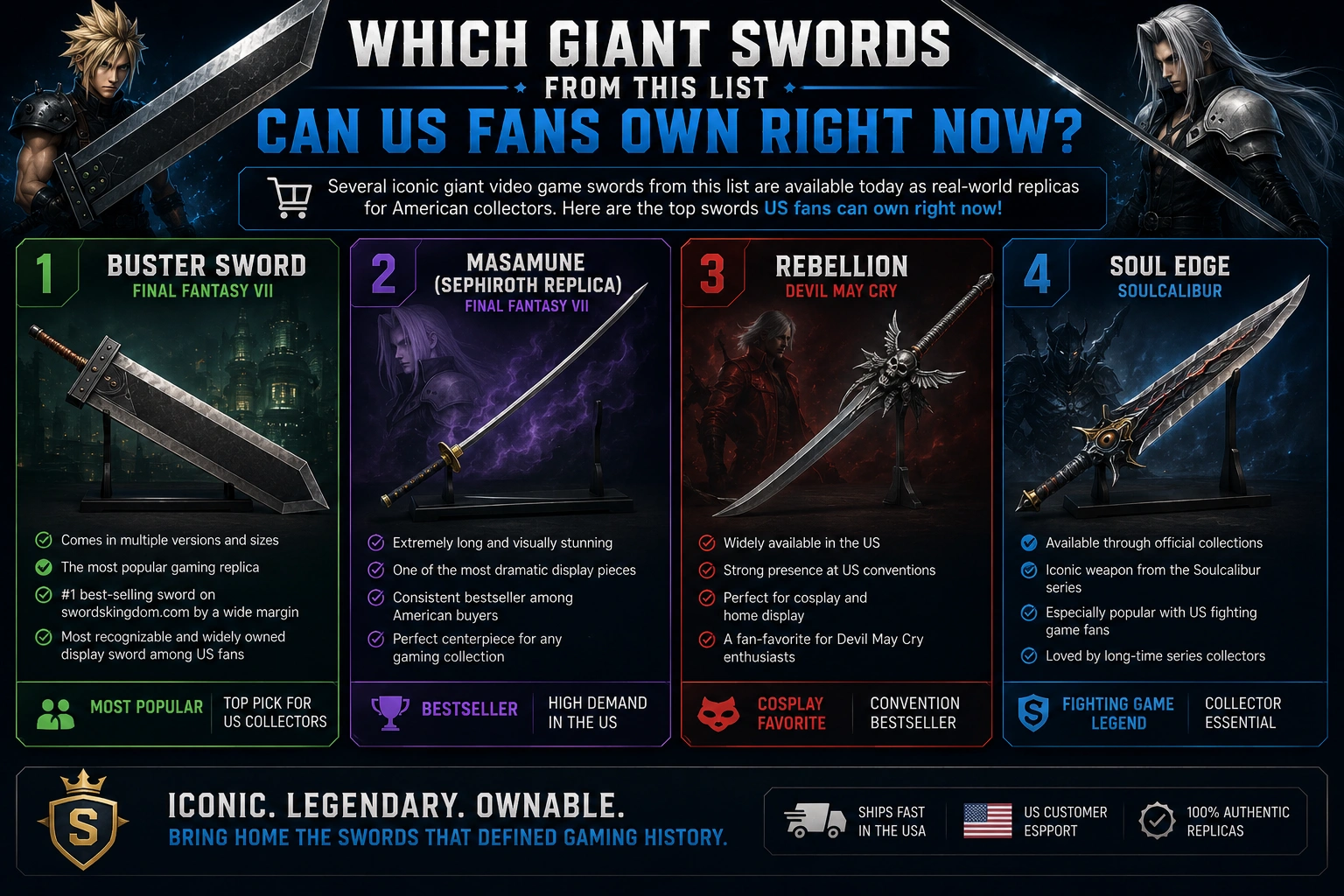 Which Giant Swords From This List Can US Fans Own Right Now