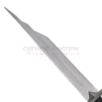 Close-up of the stainless steel blade on the Broken Shards of Narsil sword replica from Lord of the Rings with a polished fantasy-inspired finish