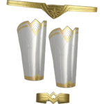 Wonder Woman Silver Cuffs, Gauntlets & Tiara Costume Set