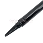 Close-up of Saruman the White Wizard black staff replica head with pointed design and white centre detail
