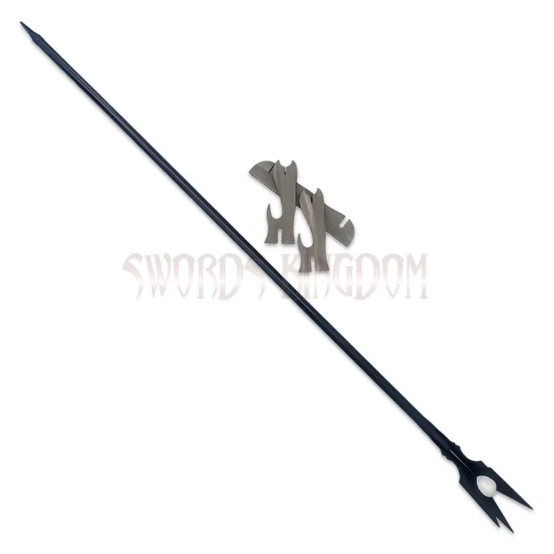 Lord of the Rings Saruman the White Wizard black staff replica with detailed dark design