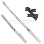 Handmade High Carbon Steel Samurai Sword with White Saya