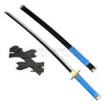 Black and Blue Japanese Katana Replica with Matching Scabbard
