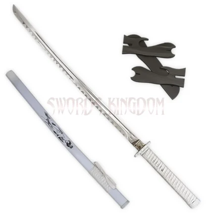 Handmade High Carbon Steel Samurai Sword with White Saya