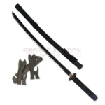 Black Samurai Katana replica with matching black scabbard
