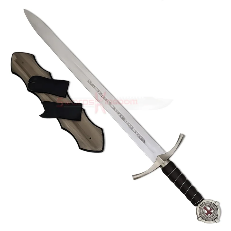 Knight’s Oath Templar Sword Stainless Steel Replica featuring a classic medieval design.