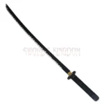 Close-up of black Samurai Katana handle and decorative guard