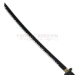 Black Japanese Samurai Katana replica displayed with its scabbard