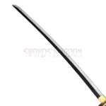 Japanese Katana Replica with Blue Accents and Black Scabbard