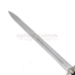 Detailed view of the handle and guard on the Knight’s Oath Templar Sword.