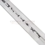 Detailed view of engraved Viking Norse sword handle and decorative fittings