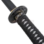 Full-length black and white Samurai Katana sword replica
